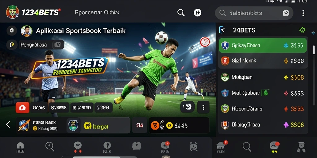Tampilan antarmuka 1234BETS yang memukau saat taruhan olahraga.