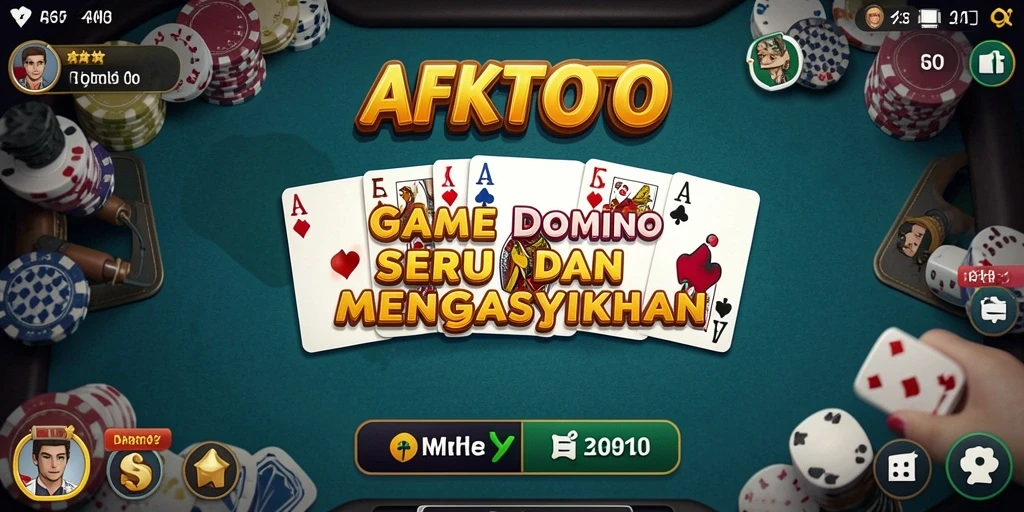 Screenshot gameplay AFKTOTO menunjukkan pemain bersaing dengan antusias di meja Domino.