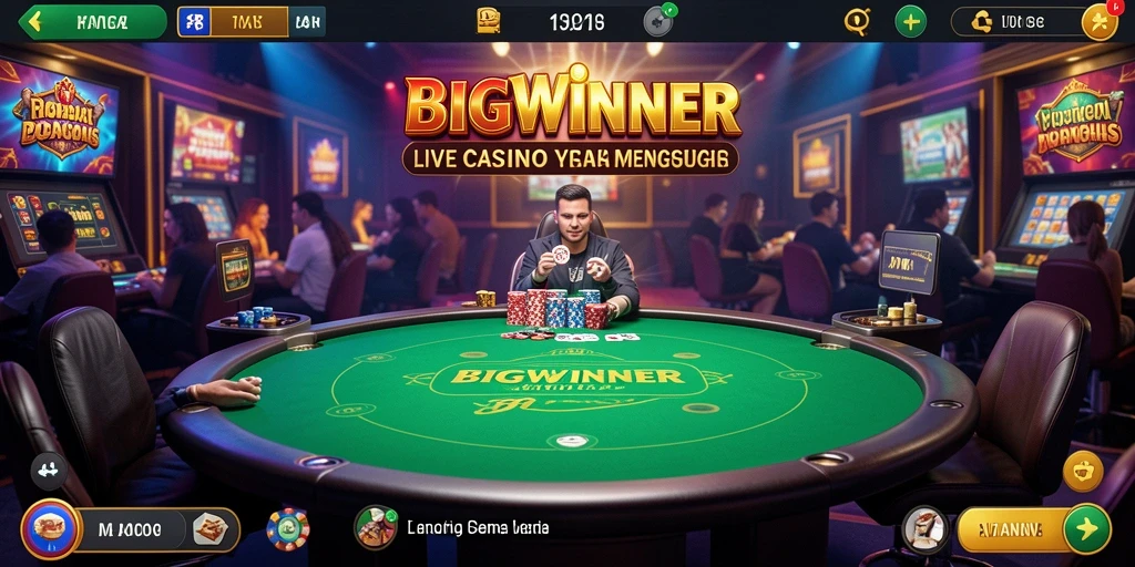 Tampilan gameplay menarik di BIGWINNER dengan dealer profesional.