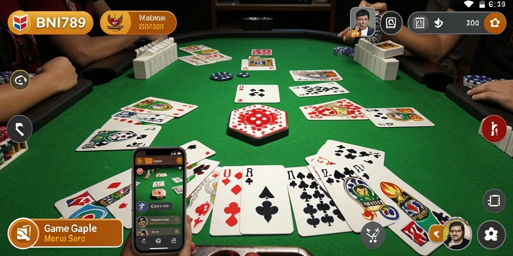 Screenshot gameplay Gaple yang menyenangkan dan interaktif.