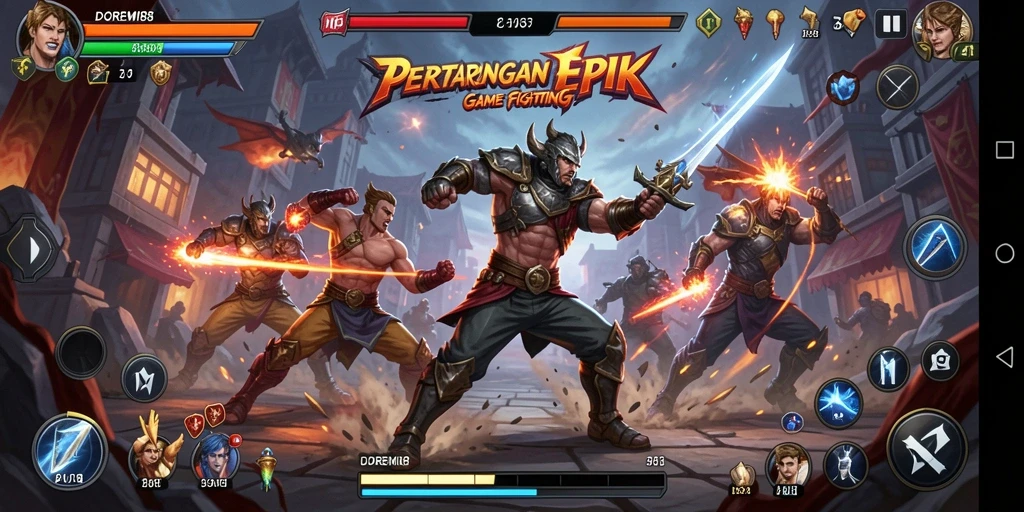 Tangkapan layar gameplay DOREMI88 menunjukkan pertarungan yang seru dan intens.