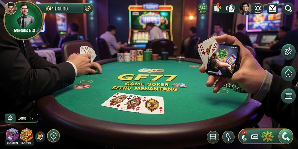Screenshot gameplay GF777 menunjukkan momen seru dalam permainan Poker.