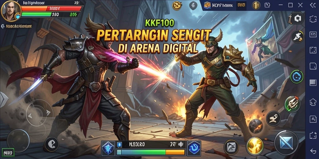 Tampilan gameplay seru dalam KPK100 dengan pertarungan yang mendebarkan.