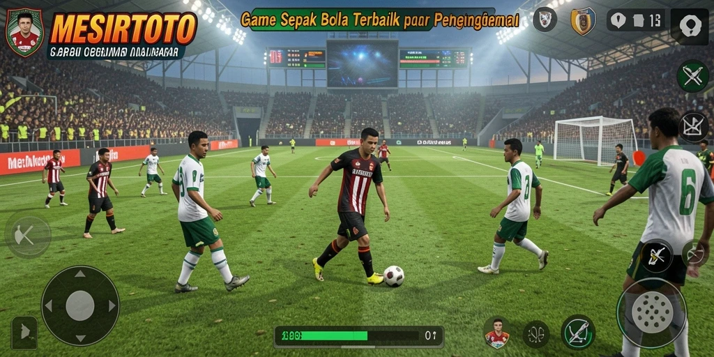 Tampilan gameplay realistik sepak bola di MESIRTOTO