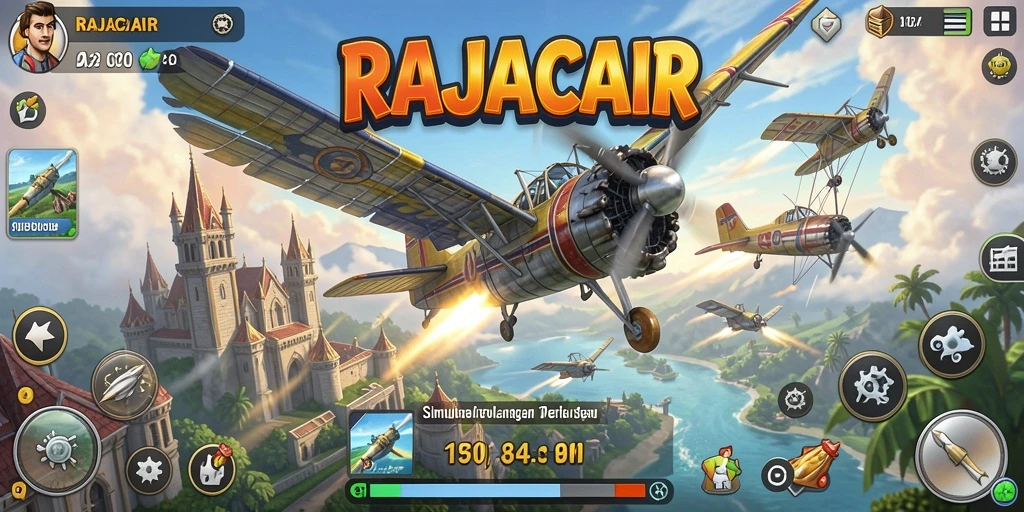 Tampilan gameplay <strong>RAJACAIR</strong> saat penerbangan dengan grafis menawan.