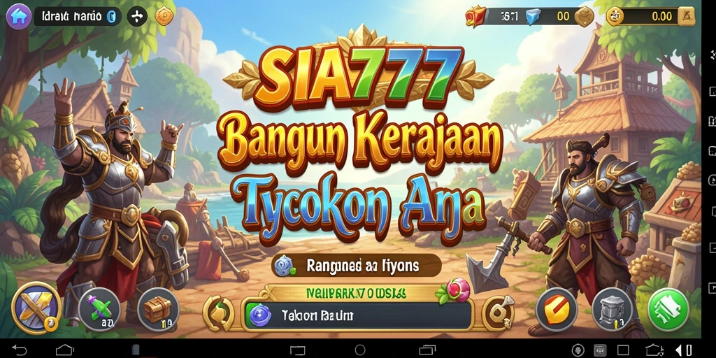 Screenshot utama SIA777 menampilkan interaksi pemain dan pembangunan bisnis.