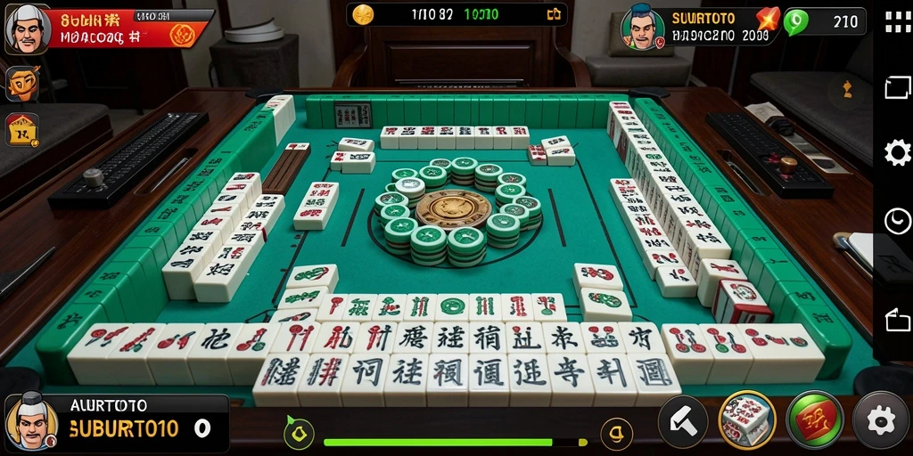 Screenshot SUBURTOTO yang menunjukkan gameplay Mahjong yang menegangkan.