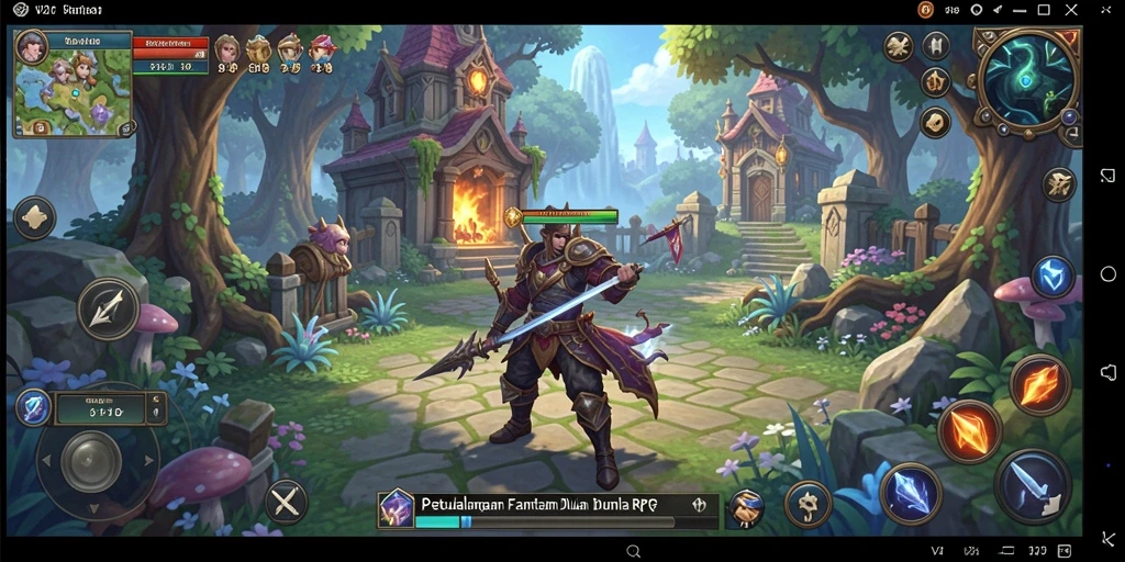 Tampilan gameplay V21 menampilkan aksi seru dalam dunia RPG.