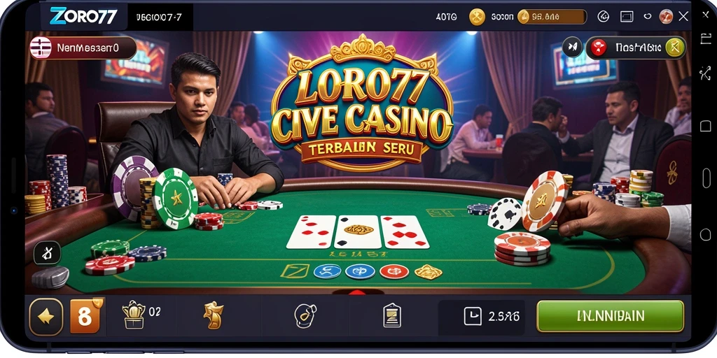 Tampilan gameplay ZORO77 yang menarik di Live Casino.