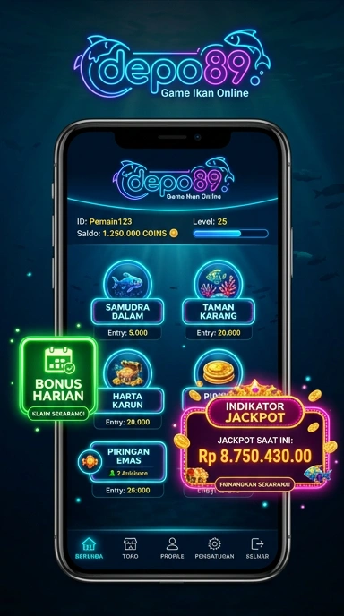 Antarmuka pengguna depo89 yang simpel dan intuitif untuk kemudahan navigasi.